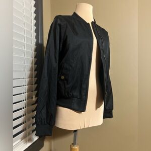 Olive & Oak Classic Black Bomber Jacket